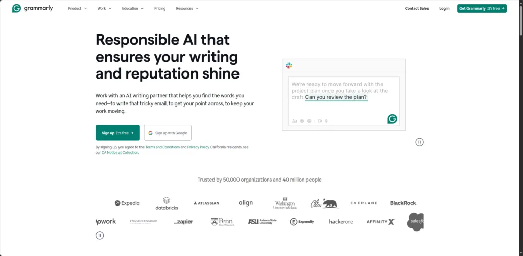 A Screenshot Of The Grammarly Interface, Showing Its Grammar And Spell Check Features.